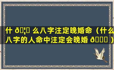 什 🦟 么八字注定晚婚命（什么八字的人命中注定会晚婚 💐 ）